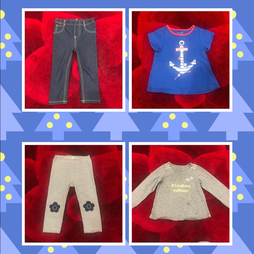 First Impressions Baby Girl Bundle Tops Pants 24 mo